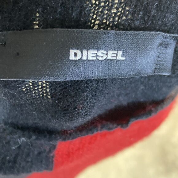 Diesel Sweater Womens Large Colorblock Jumper Wool Cashmere Blend Boxy - Picture 7 of 10